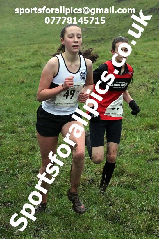 Girls under-15s, NECAA Junior Cross Country Relays, Thornley Farm, Peterlee, Saturday, December 12th. Photo: David T. Hewitson/Sports for All Pics